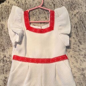 Janie and Jack romper with Red Accents